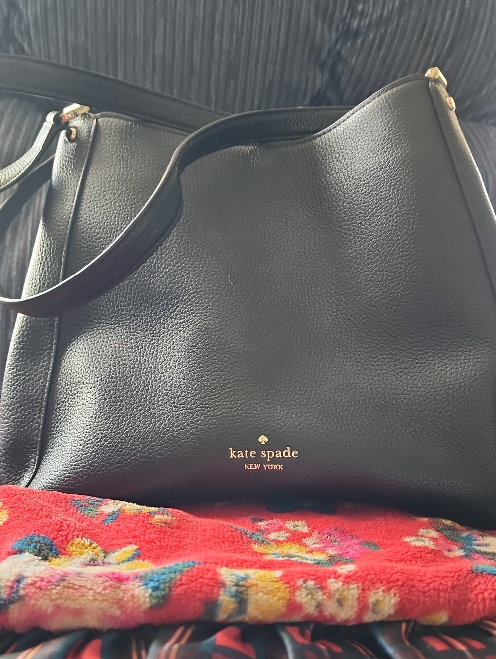 Kate Spade Black Pebbled Leather Shoulder Bag